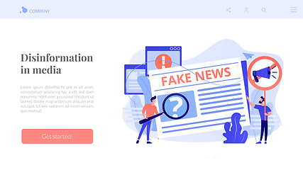 Image showing Fake news concept landing page