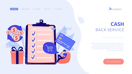 Image showing Cash back concept landing page.