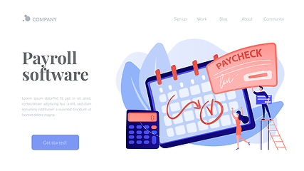 Image showing Paycheck concept landing page.