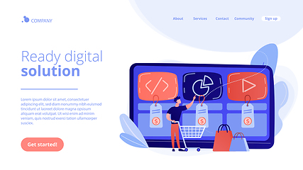 Image showing Digital service marketplace concept landing page.