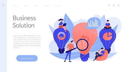Image showing Business solution concept landing page.