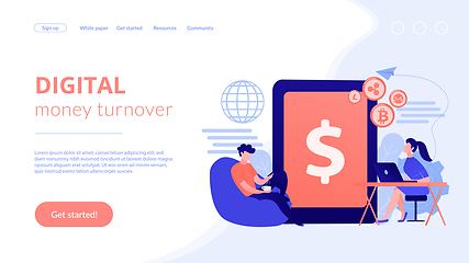 Image showing Digital currency concept landing page.