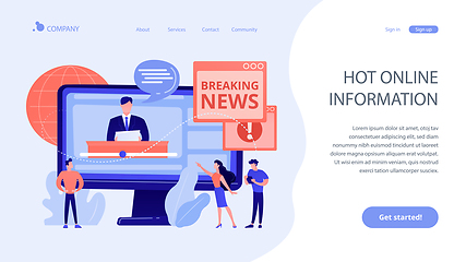 Image showing Hot online information concept landing page