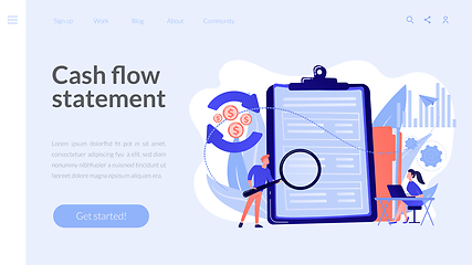 Image showing Cash flow statement concept landing page.