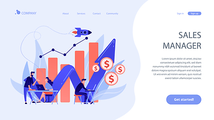 Image showing Sales growth concept landing page.