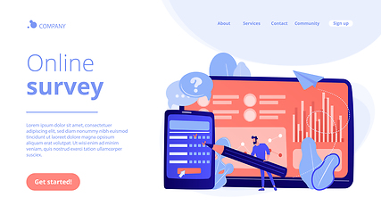 Image showing Online survey concept landing page.