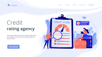 Image showing Credit rating concept landing page.