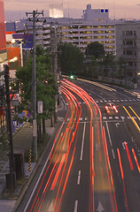 Image showing Sunset in the city