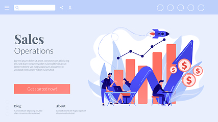 Image showing Sales growth concept landing page.