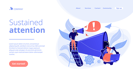 Image showing Draw attention concept landing page.