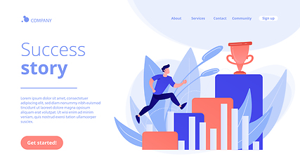 Image showing On the way to success concept landing page.