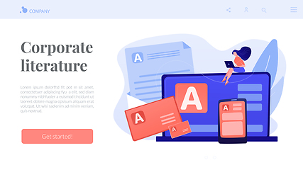 Image showing Corporate literature concept landing page.