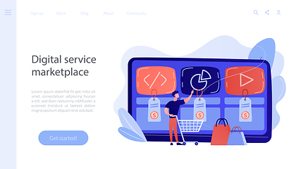 Image showing Digital service marketplace concept landing page.