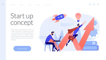 Image showing Start up launch concept landing page.