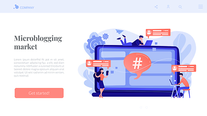 Image showing Microblog platform concept landing page.