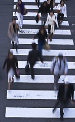 Image showing People crossing the street