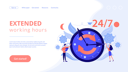 Image showing 24 7 service concept landing page.