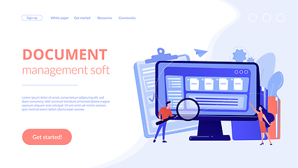 Image showing Document management soft concept landing page.