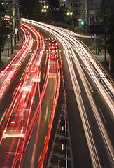 Image showing Night traffic in the city