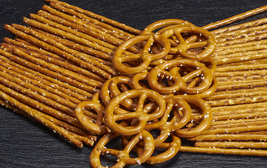 Image showing salt sticks and pretzels