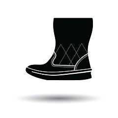 Image showing Woman fluffy boot icon