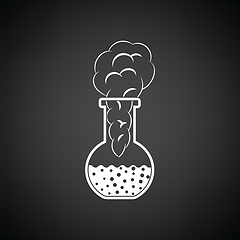 Image showing Icon of chemistry bulb with reaction inside