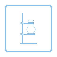 Image showing Icon of chemistry flask griped in stand