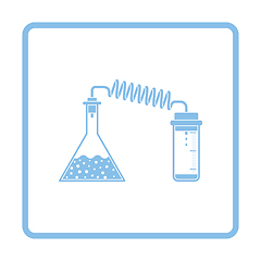 Image showing Icon of chemistry reaction with two flask