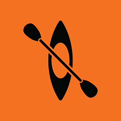 Image showing Kayak and paddle icon