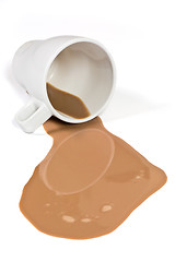 Image showing Spilled chocolate milk