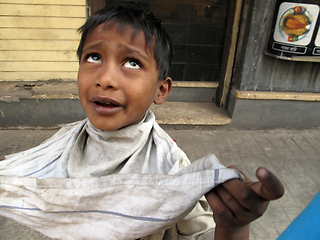 Image showing Streets of Kolkata. Thousands of beggars are the most disadvantaged castes living in the streets.