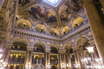 Image showing The Palais Garnier, Opera of Paris, interiors and details