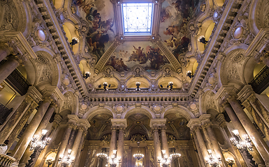 Image showing The Palais Garnier, Opera of Paris, interiors and details