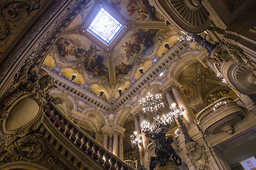 Image showing The Palais Garnier, Opera of Paris, interiors and details