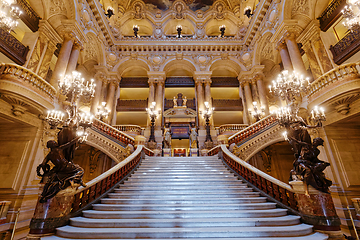 Image showing The Palais Garnier, Opera of Paris, big staircase