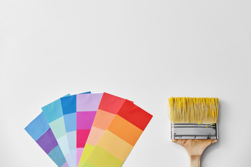 Image showing paint brush and color palette on white background