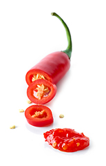 Image showing red hot chili pepper and sauce