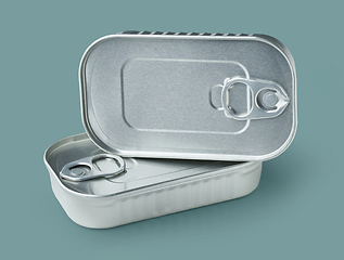 Image showing metal cans isolated on grey background