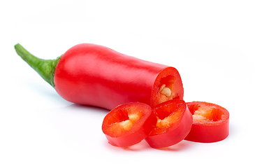 Image showing sliced red hot chili pepper