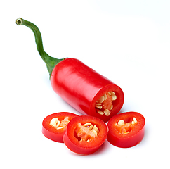 Image showing sliced red hot chili pepper