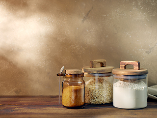 Image showing product storage jars