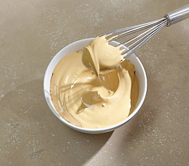 Image showing bowl of whipped instant coffee with sugar and water