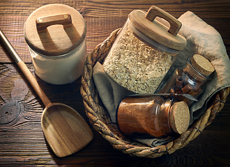 Image showing product storage jars