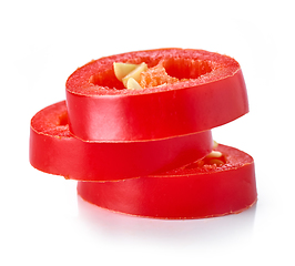 Image showing sliced red hot chili pepper