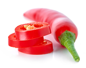 Image showing sliced red hot chili pepper