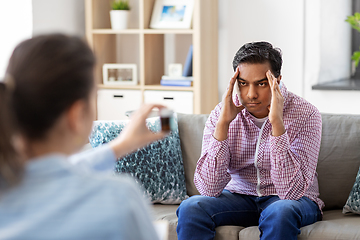 Image showing man and psychologist at psychotherapy session