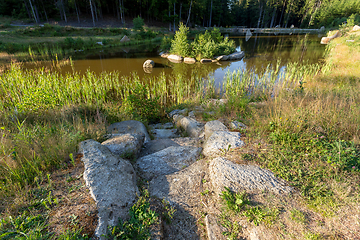 Image showing pond in the summer forest