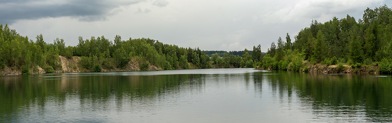 Image showing abandoned flooded quarry, Czech republic