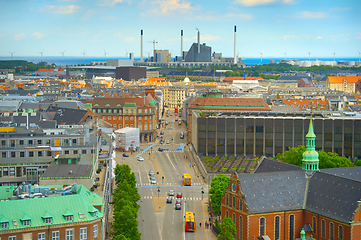 Image showing skyline Copenhagen industrial factory Denmark