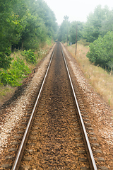 Image showing Railroad track, train point of view